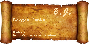 Borgos Janka névjegykártya